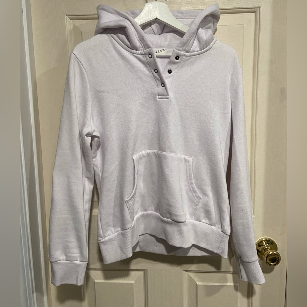 NWOT White Hoodie with Snaps